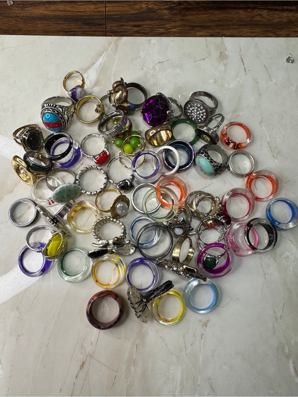60 pieces Vintage to now Assorted Women’s Fashion Rings - Multicolor Stackable